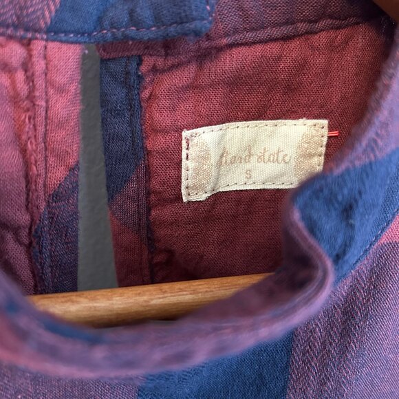 Altar'd State Navy Wine Buffalo Plaid Sleeveless A-Line Dress Womens Size Small - Picture 6 of 7